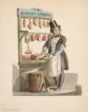 The Street Butcher by Nicolino Calyo Oil Painting