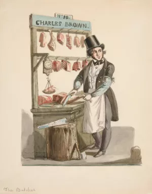 The Street Butcher by Nicolino Calyo Oil Painting