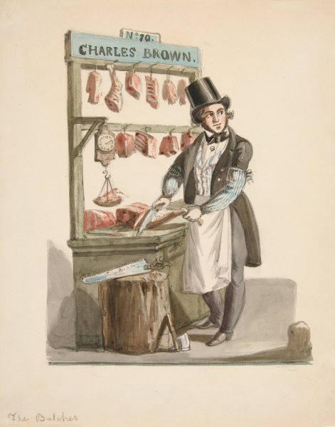 Main Product Photo of The Street Butcher  Painting by Nicolino Calyo