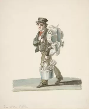 The Ware Seller by Nicolino Calyo Oil Painting