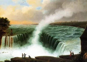View of Niagara Falls by Nicolino Calyo - Oil Painting Reproduction