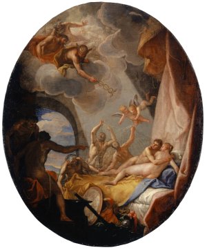 Mars and Venus Surprised by the Gods by Nicolo Bambini Oil Painting