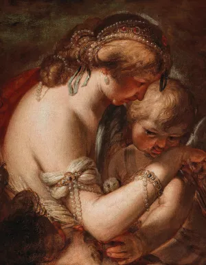Venus and Amor with a putto by Nicolo Bambini Oil Painting