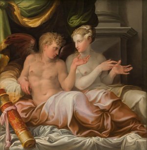 Eros and Psyche by Nicolo Dell'Abate Oil Painting
