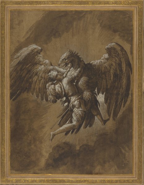 The Rape of Ganymede  by Nicolo Dell'Abate - Hand-Painted Oil Painting Reproduction
