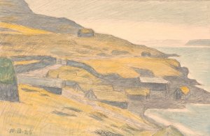 Parti fra Nolso, Faeroerne by Niels Bjerre Oil Painting