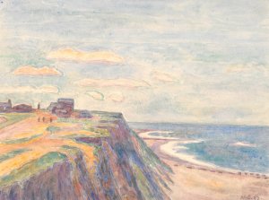 Skraenter ved Bovbjerg by Niels Bjerre Oil Painting