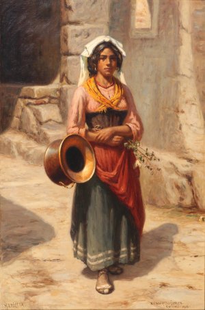 Marietta by Niels Frederik Schiottz-Jensen Oil Painting