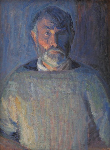 Portrait of the Artist. Lamplight  by Niels Larsen Stevns - Hand-Painted Oil Painting Reproduction