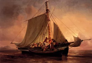 Arab Pirate Attack by Niels Simonsen - Oil Painting Reproduction