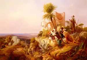 Arabs in a Hilltop Fort painting by Niels Simonsen