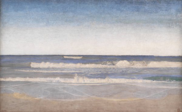 Heavy Swells at the West Coast of Jutland  by Niels Skovgaard - Hand-Painted Oil Painting Reproduction