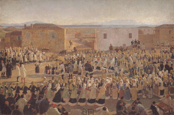 Kvindedansen i Megara  by Niels Skovgaard - Hand-Painted Oil Painting Reproduction