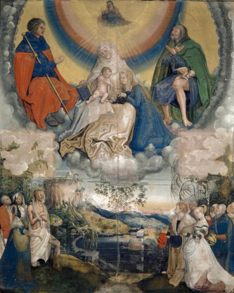 Main Product Photo of Saint Anne with the Virgin and Child, Saint James the Great and Saint Roch as Intercessors for Mankind Ridden by the Plague  Painting by Niklaus Manuel