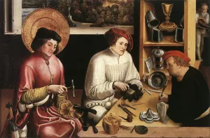 St Eligius in the Workshop by Niklaus Manuel - Oil Painting Reproduction