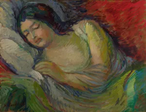 Jeune Femme Brune Endormie Oil painting by Nikolai Alexandrovich Tarkhov