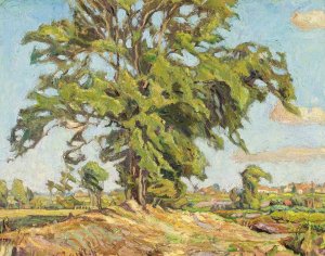 Tree Outside the Village by Nikolai Alexandrovich Tarkhov Oil Painting
