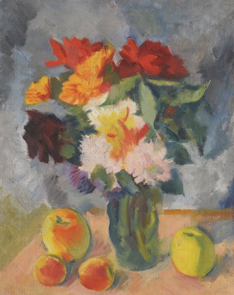 Main Product Photo of Flowers And Apples Painting by Nikolai Andreevich Tyrsa
