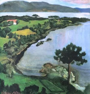 Svanoybukta by Nikolai Astrup - Oil Painting Reproduction