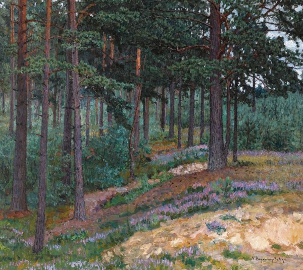Forest Glade by Nikolai Bogdanov-Belsky - Hand-Painted Oil Painting Reproduction