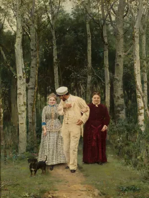 Courtship by Nikolai Dmitrievich Kuznetsov Oil Painting
