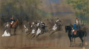 Parade by Nikolai Egorovich Sverchkov Oil Painting
