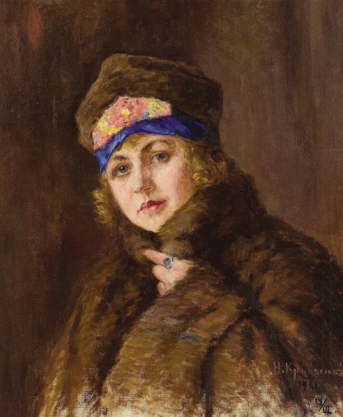 Main Product Photo of Portrait of a Woman  Painting by Nikolai Ivanovich Kravchenko