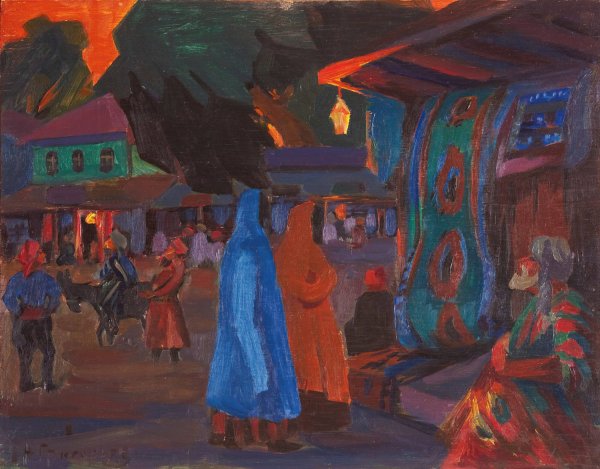 Main Product Photo of Tashkent At Night Painting by Nikolai Mikhailovich Grigoriev