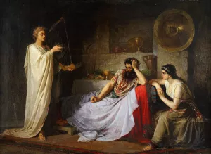 David Playing the Harp to Saul by Nikolai Mikhailovich Plyusnin Oil Painting