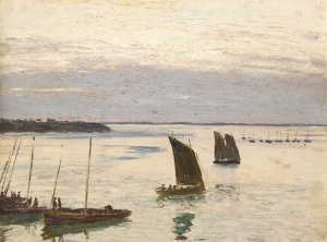 At The Pier by Nikolai Nikanorovich Dubovskoy Oil Painting