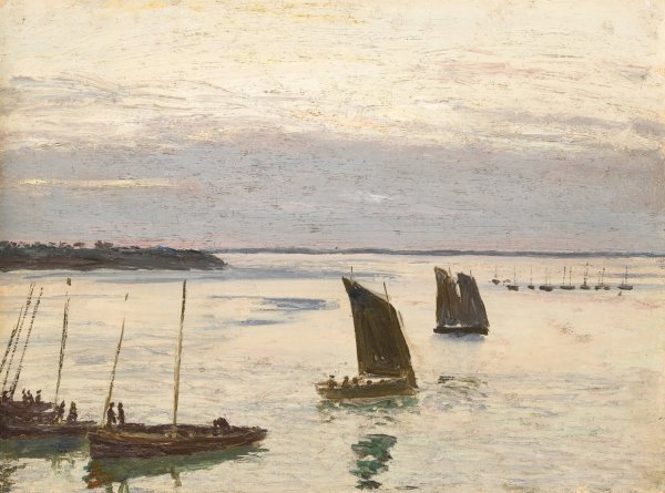 At The Pier by Nikolai Nikanorovich Dubovskoy - Hand-Painted Oil Painting Reproduction