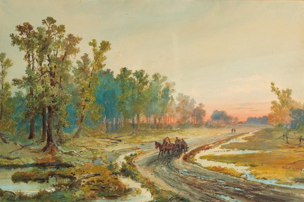 Main Product Photo of A Landscape after the Rain at Sunset  Painting by Nikolai Nikolaevich Karazin