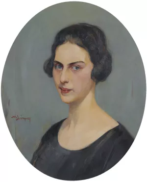 Portrait of A  Woman by Nikolaos Lytras Oil Painting