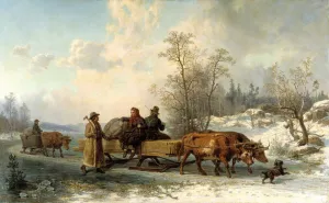 Peasants from Sorunda on their Way to Stockholm by Nils Andresson Oil Painting