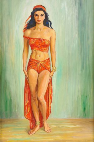 Cissi Olsson som Anitra i Peer Gynt by Nils Dardel Oil Painting