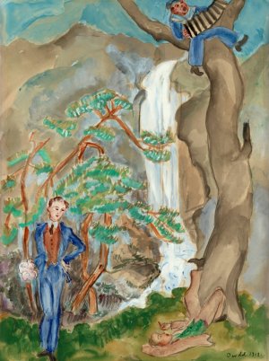 Courting by Nils Dardel Oil Painting