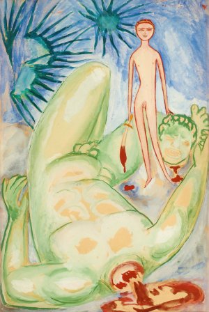 David and Goliat by Nils Dardel Oil Painting