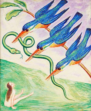 Den bortrovade ormen by Nils Dardel Oil Painting