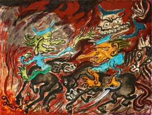 Dodens husarer by Nils Dardel Oil Painting