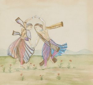 Grekisk dans by Nils Dardel Oil Painting