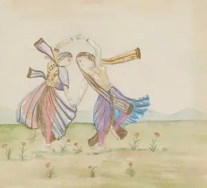 Grekisk dans by Nils Dardel Oil Painting