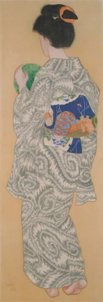 Japanska Oil painting by Nils Dardel