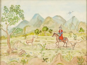 Landskap med ryttare by Nils Dardel Oil Painting