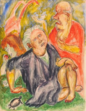 Samtal by Nils Dardel Oil Painting