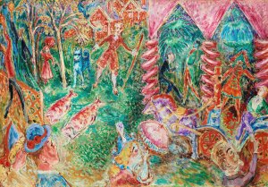 The Tourist Hotel in Rattvik by Nils Dardel Oil Painting
