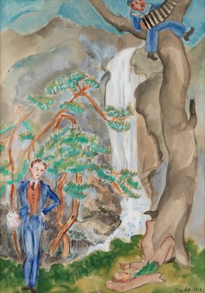 Uppvaktning by Nils Dardel Oil Painting
