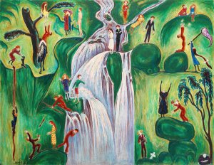 Vattenfallet by Nils Dardel Oil Painting