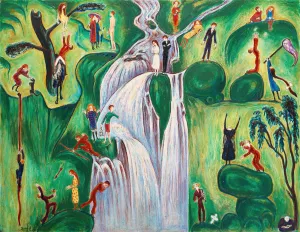 Vattenfallet by Nils Dardel Oil Painting