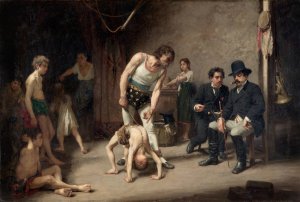 Acrobat Family before the Circus Manager by Nils Forsberg Oil Painting