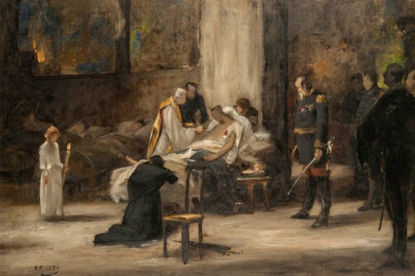 Death of a Hero. Study  by Nils Forsberg - Hand-Painted Oil Painting Reproduction